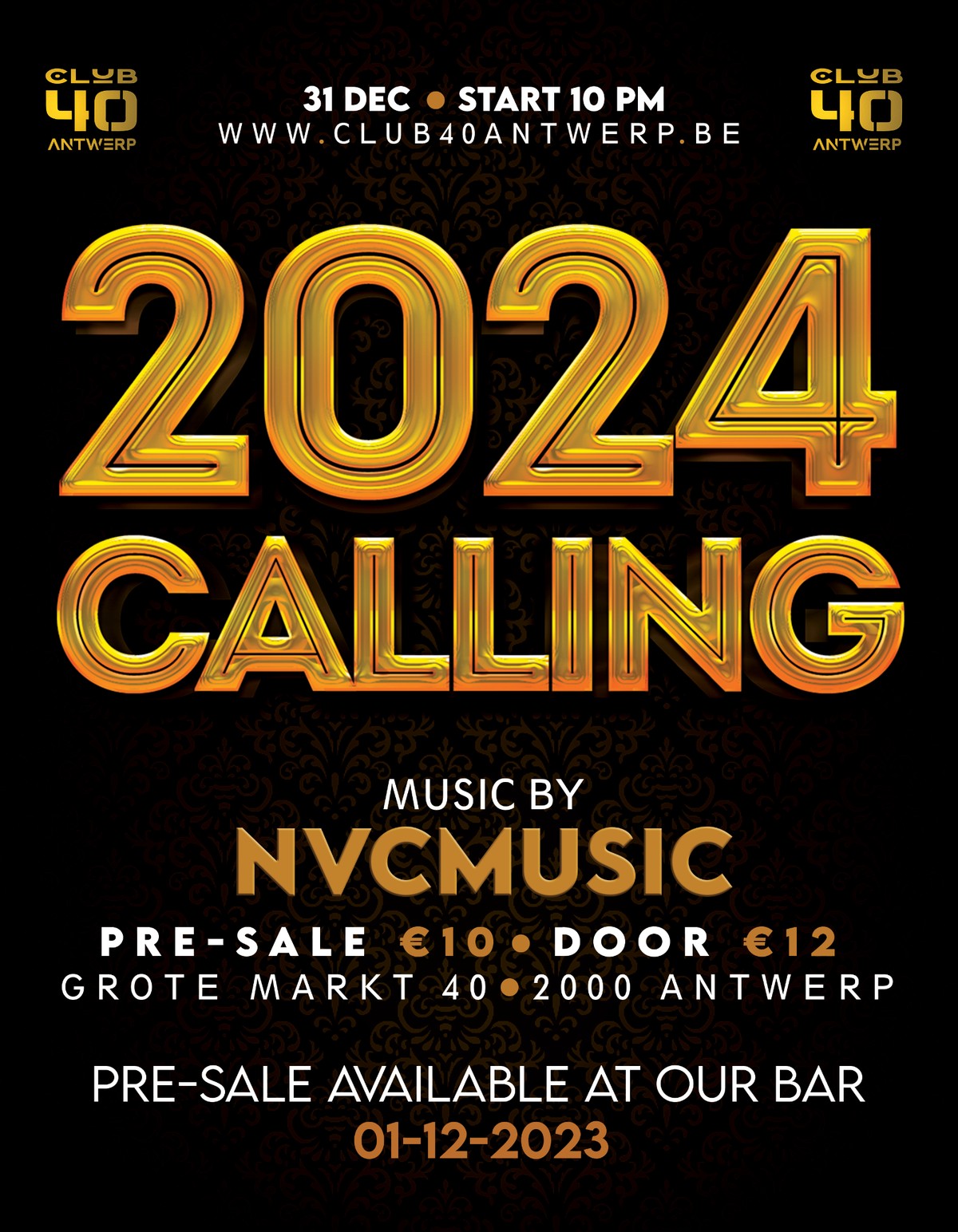 2024 Calling — affiche voor Club 40 Antwerp